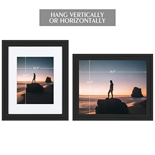 Golden State Art, 16x20 Picture Frame - Displays 11x14 Photo with Mat or 16x20 Without Mat, Wide Moulding Solid Wood Frame...