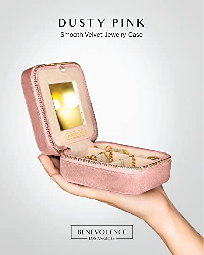 Benevolence LA Plush Velvet Jewelry Box | Travel Jewelry Case Organizer with Mirror | Featured in Oprah's Favorite Things...