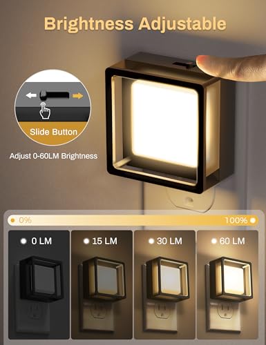 DORESshop LED Night Light, Night Lights Plug Into Wall [2 Pack] with Dusk-to-Dawn Sensor, Dimmable Nightlights, Adjustable...