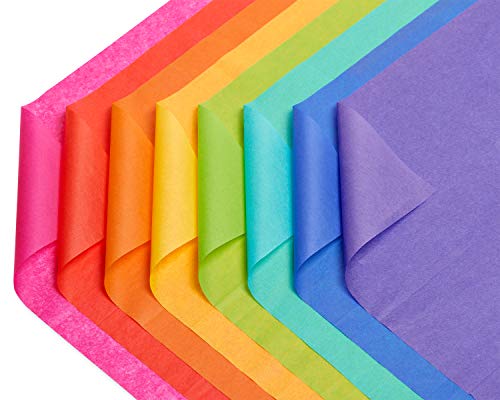 American Greetings Rainbow Tissue Paper, 40 Sheets (8 colors, 20 in. x 20 in.) for Birthdays, All Occasions, Gift Bags and...