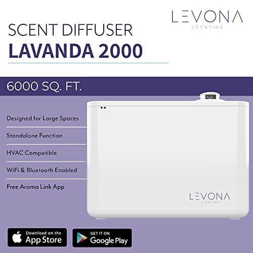 LEVONA SCENT Machine Lavanda: Up to 6000 SQFT HVAC Diffuser- Waterless Scent Air for Office, Hotel & Home Diffuser - Fragr...