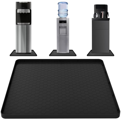 Water Cooler Mat - (22" x 19") Non-Slip Water Cooler Mat with Raised Edge for Foor Protector, Under Water Dispenser Mat Us...