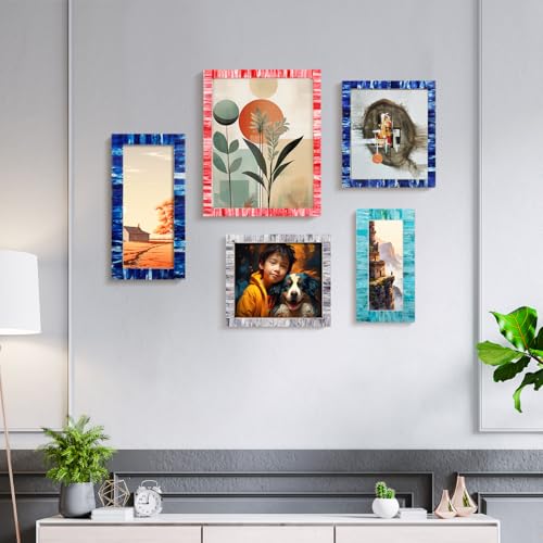 Handicrafts Home White 5x7 Picture Frame for Christmas Decor and Holiday Photo Frame for Modern Minimalist Home Decor, Wed...