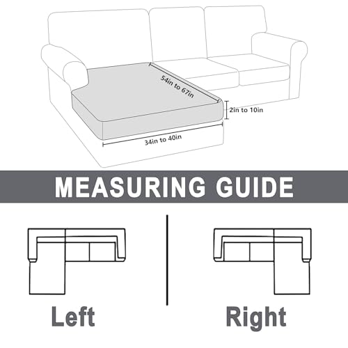 hyha Velvet Couch Cushion Covers, Stretch Chaise Lounge Sectional Couch Seat Covers L Shape for Sectional Sofa, Soft Sofa ...