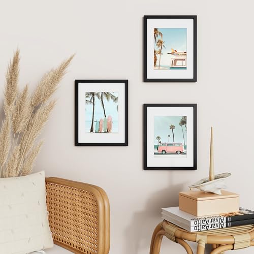 Vittanly 11x14 Picture Frame, Display Pictures 8x10 with Mat or 11x14 without Mat, Photo Frame for Wall Mounting, Black, 1...