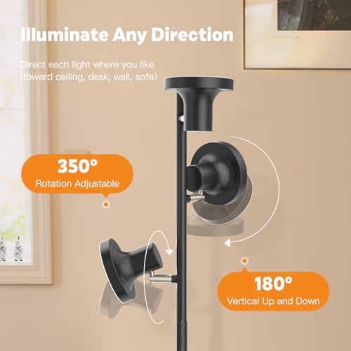 SIBRILLE 36W LED Tree Floor Lamp, Modern Dimmable Standing Lamp with Remote & Touch Control, 4 Color Temperatures, 3 Rotat...