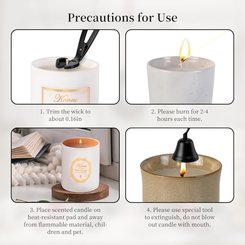 Scented Candle, 9oz White Soy Candles, Lavender Scented Candles for Women & Men, Long-Lasting Aromatherapy Jar Candle Wax ...