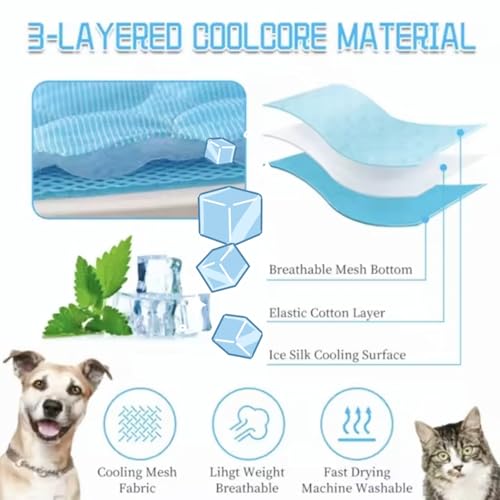 Cat Cooling Mat, Cooling Pad for Dog, Reversible Cool & Warm, All-Season Use, Anti - Slip, Machine Washable, Ideal for Dog...