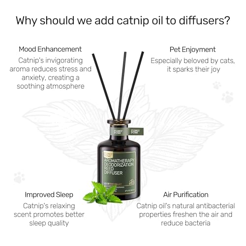 FURRYPURR Reed Diffuser for Pet Odor Elimination, Lavender Cedar, Non-Toxic & Pet-Friendly Air Freshening, 6 Oz