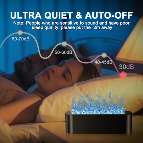 Colorful Flame Fire Diffuser Humidifier, 7 Colors Changing Oil Diffuser, Ultra-Quiet Aroma Essential Oils Aromatherapy Dif...