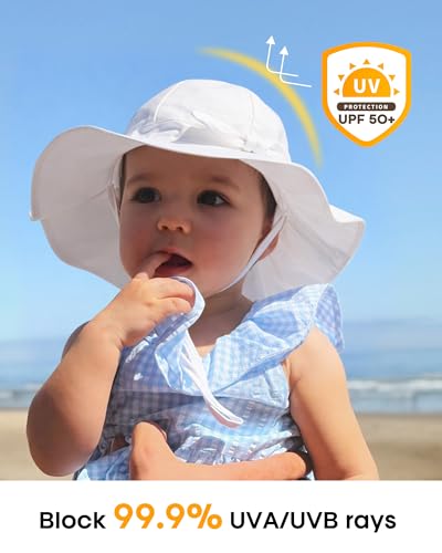 FURTALK Baby Sun Hat Toddler Beach Hats with UPF 50+ Sun Protection Wide Brim Girls Bucket Hat