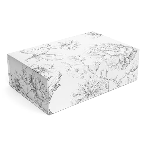 Sorarto Luxury Keepsake Gift Box | Silver Floral Decorative Boxes with Magnetic Lids for Presents, Wedding Memory Box, and...