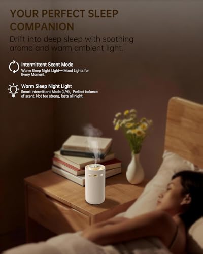 Waterless Essential Oil Diffuser,Portable Car Aromatherapy Diffuser,Rechargeable Cordless Scent Device with Fabric Design,...