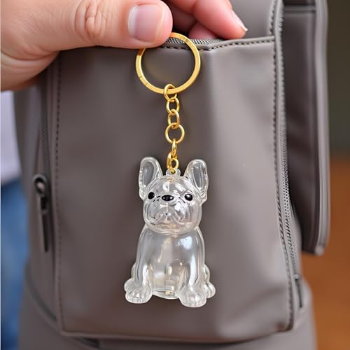 BeSpace Dog Hair Collector Keychain Charm Memorial Storage Box,Pet Fur Collection Transparent Capsule,Dog Hair Memorial Ke...