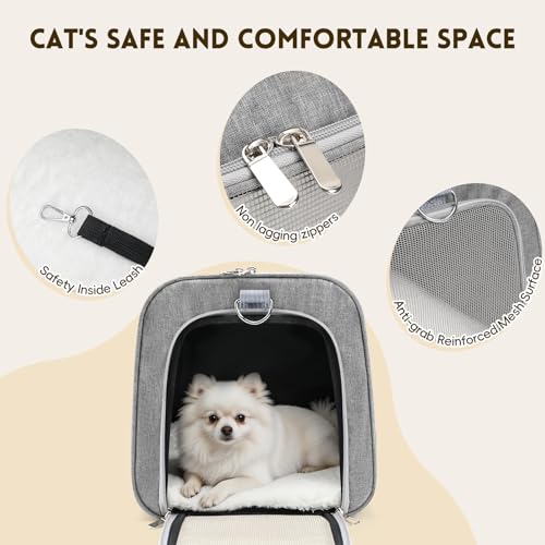 Zedkeys Cat Carrier Soft, Dog Carriers for Small Dogs/Large Cats (Up to 16lbs), with High Breathability, Shoulder Strap, R...