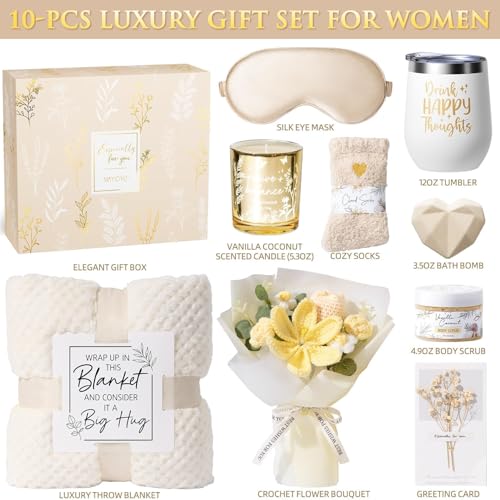 Mothers Day Birthday Gifts for Women Self Care Package Get Well Soon Gift Baskets, Thinking of You Sympathy Spa Gift Set ...