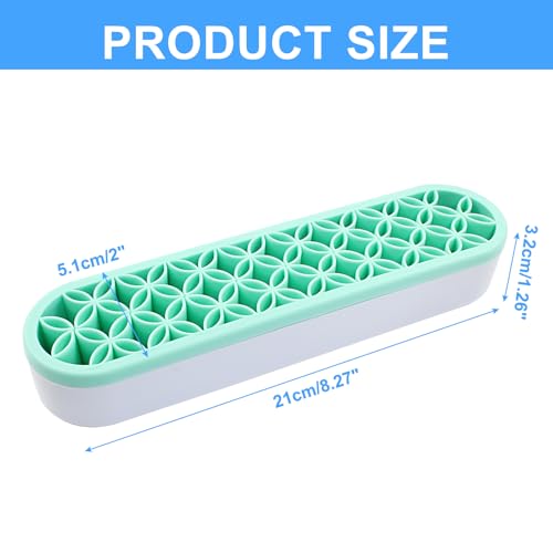 Unlorspy Green Silica gel Makeup Brush Holder Box Multi-Purpose Silica gel Make Up Brush Storage Stand Rectangle Multipurp...