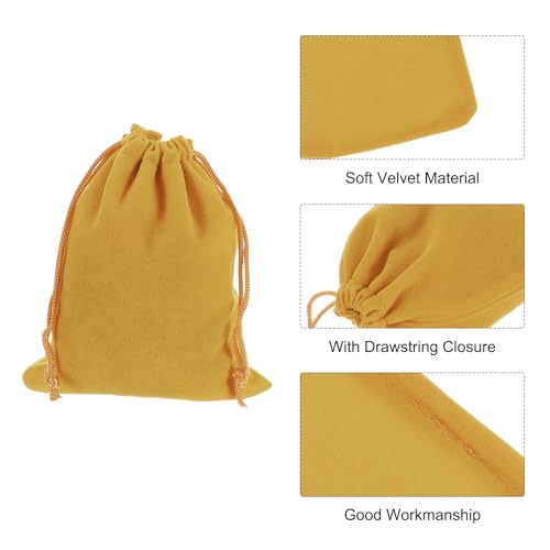 uxcell 20 Pcs Velvet Drawstring Bag, 4 x 5 Inch Jewelry Velvet Pouches Gift Bags for Wedding Party Favor Candy Jewelry Pac...