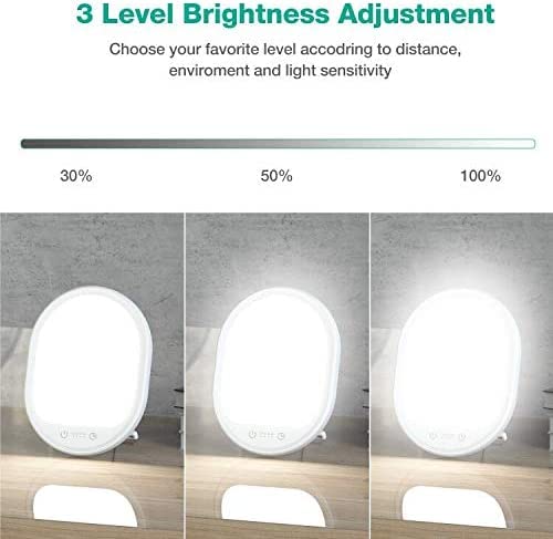 UV-Free 10000 Lux Daylight Lamp - Touch Control with 3 Brightness Levels & 4 Timer Functions, Large Surface & Rotatable St...