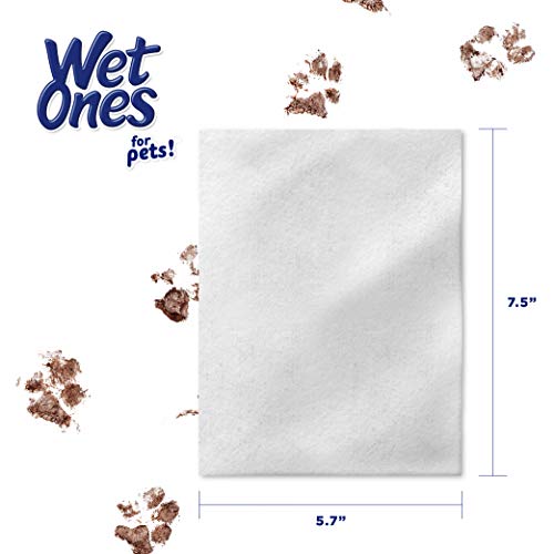 Wet Ones for Pets Antibacterial Dog Wipes, Multi-Purpose Grooming Wipes with Aloe Vera for Paws, Face & Body, Easy Cleanup...