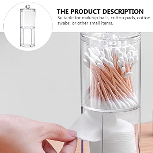 Cotton Swab Container and Cotton Pad Storage Box Double Layer Plastic with Lid, Desktop Organizer for Makeup Removal and B...