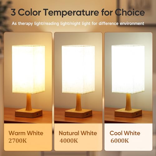 Light Therapy Lamp 10000 Lux Therapy Light with Remote, Upgrade Size, 3 Color Temperatures, 5 Brightness Level Full Spectr...