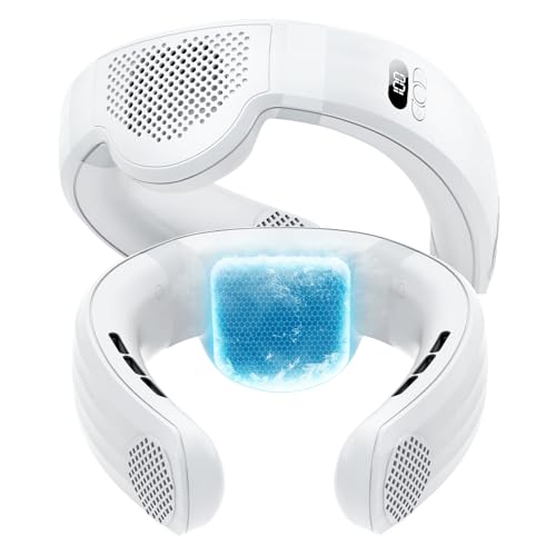 Neck Air Conditioner with Semiconductor Cooling Plate, 7000mAh Rechargeable Wearable Neck Fan with 3 Speeds, 0.79 lb Light...