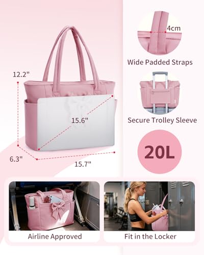 Wandering Nature Crush Bow Tote Bag for Women, Lightweight Work Handbag Teacher Nurse Puffer Tote Shoulder Bag for Travel ...