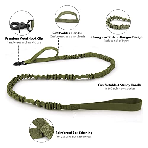 Eitchen Tactical Dog Collar and Leash Set Heavy Duty Military Dog Collar with Handle and Metal Buckle for Medium and Large...