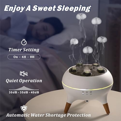 AChoice4U Essential Oil Diffuser 250ML Dancing Jellyfish Aromatherapy Diffuser Humidifier with 7 Colors LED Lights,Remote ...