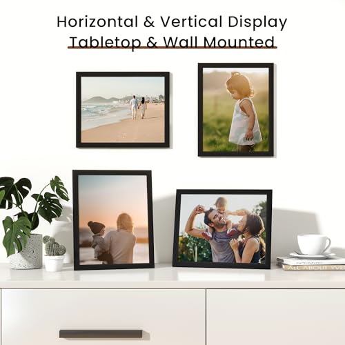 8x10 Picture Frame Set of 2,Display Pictures 8"x10",Black Photo Frame with Shatter Resistant Plexiglass,Picture Frames 8x1...