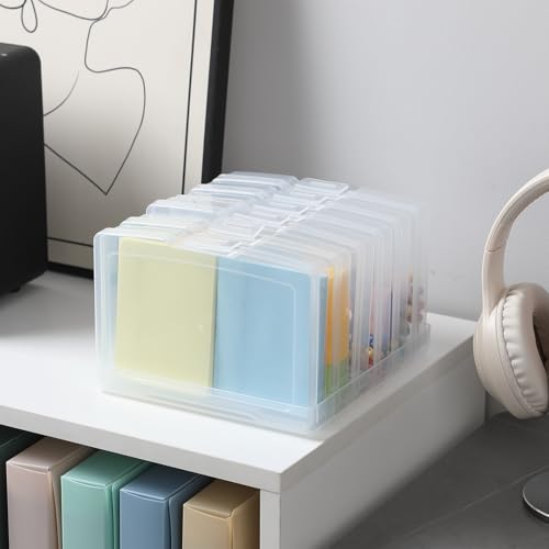 novelinks Transparent 4" x 6" Photo Storage Boxes, 6 Inner Photo Organizer Cases with Tray, Picture Storage Containers for...