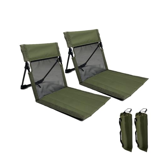 2 Pack Foldable Camping Chairs with Mesh Backrest,Ultra-Light Portable Beach Chairs with Carry Bag for Sunbathing Swimming...