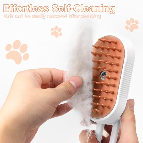 Steam Brush for Cat & Dog – 3-in-1 Spritz Pet Spray Hair Removal Comb for Grooming & Shedding Steam – Water Brush for Long...