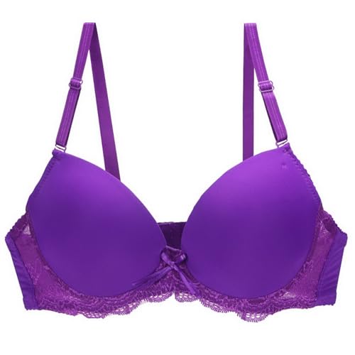 Women's Everyday Bra Classic Push Up Underwire Everyday Soft Lace Padded Solid Color Bras Cup Up to E