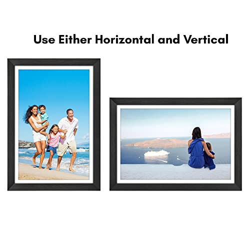 Americanflat 12x18 Poster Frame with Shatter-Resistant Glass - Use as 11x17 Frame with Mat or Display 12x18 Photo Without ...