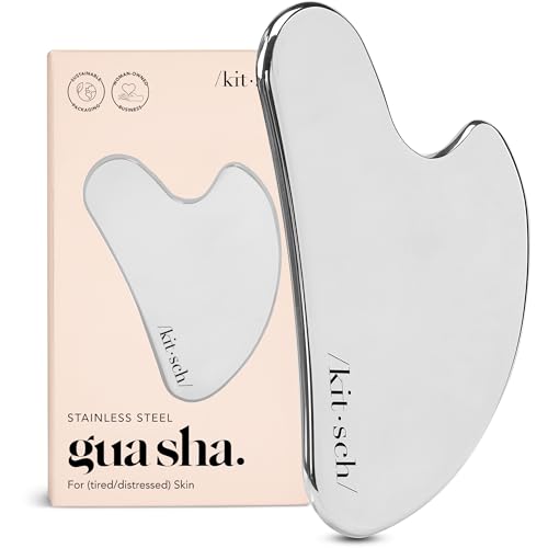 Kitsch Stainless Steel Gua Sha Facial Tools - Guasha Tool for Face, Face Sculpting Tool, Jawline Shaper, Double Chin Reduc...
