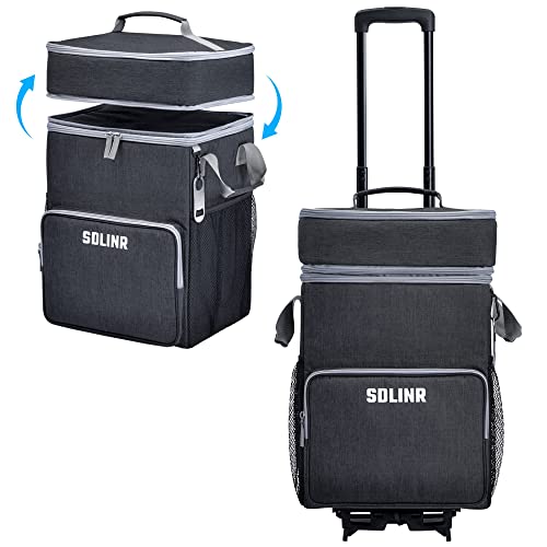 SDLINR 72-Can Large Rolling Cooler, Leakproof Insulated Soft Cooler Bag with Wheels and Handle Collapsible for Beach Campi...