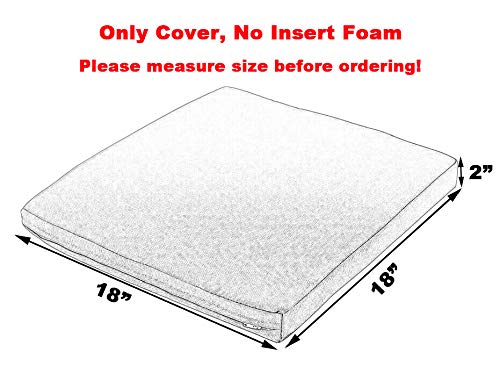 Sigmat Outdoor Seat Cushion Cover Water Repellent Square Chair Cushion Cover-Only Cover Navy 18"x18"x2"(2 covers)