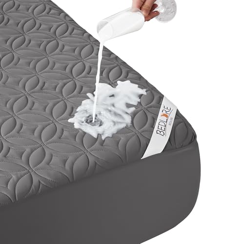 BEDLORE Waterproof Mattress Protector, Queen Size Mattress Pad Noiseless with Deep Pocket 6"-18" Depth, Soft Breathable Di...