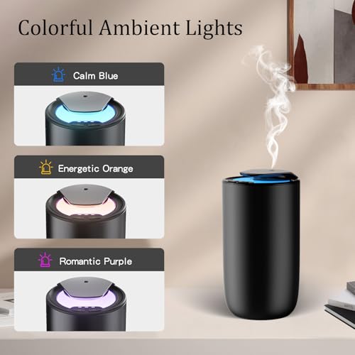 Waterless Car Essential Oil Diffuser, Premium Aluminum Alloy Cold-Air Atomizing Scent Machine Aromatherapy for Home/Offic...