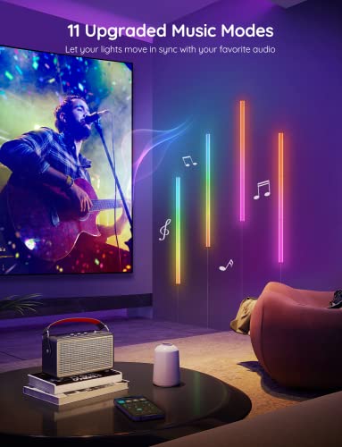 Govee Glide Wall Lights, RGBIC LED Light, Smart Gaming Light Compatible with SmartThings, RGB Lights Bar, LED Wall Lights ...