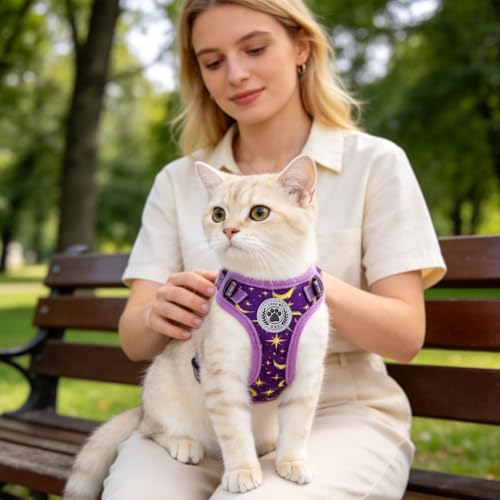 BEAUTYZOO Cat Harness, Escape Proof Cat Leash and Harness Set for Walking, Soft Breathable Vest Harness with Neck Adjustab...