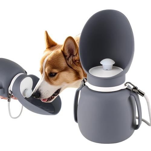 Billionchains Dog Water Bottle 27 OZ Large Capacity Dog Travel Water Bottle with Drinking Trough Pet Drinking Feeder for O...