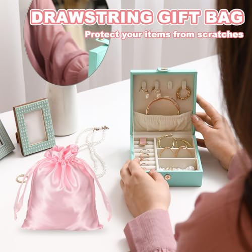 PATIKIL Satin Drawstring Favor Bags, (4" x 3", Champagne) (12Pcs), Satin Gift Bags Gift Pouches with Drawstrings, Suit for...