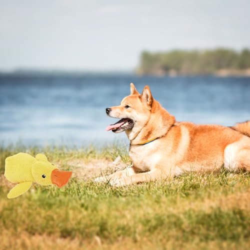 Mellow Dog Calming Duck, 2025 New Yellow Duck Dog Toy, The Mellow Ducks Calming Pillow, Dogs Ducks Toy with Quacking Sound...