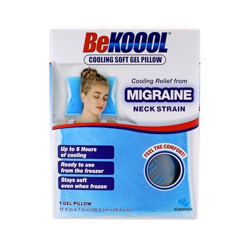 BeKOOOL Cooling Soft Gel Pillow - Reusable Cooling Relief from Migraines, Neck Strain and Fever - Up to 6 Hours of Coolin...
