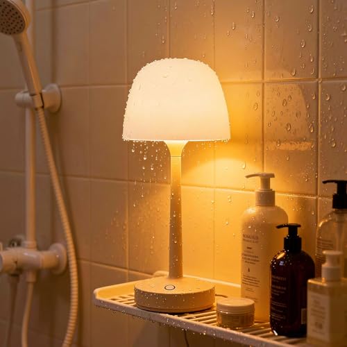Peledic Waterproof Shower Lamp, Spa-Like Bathroom Light, Rechargeable Cordless Lamp with Touch & Remote Control, 16 Color ...