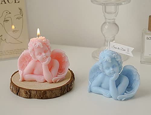 Angel Shaped Scented Candle,150G Aroma Soy Wax Decorative Candle,Handmade Aesthetic Candle for Table Photo Prop Birthday G...