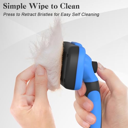 Swihauk Self Cleaning Slicker Brush - Skin Friendly Deshedding Grooming Tool for Dogs & Cats, Suitable for Shedding & Hair...